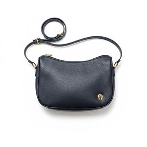 Etienne Aigner Elegant Navy Shoulder Bag with Gold Details